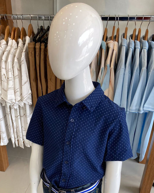 Boys Short Sleeve Shirts (Dark Blue)